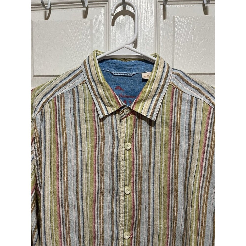 Tommy Bahama 100% Linen Shirt Button Up Long Sleeve Mens L EUC